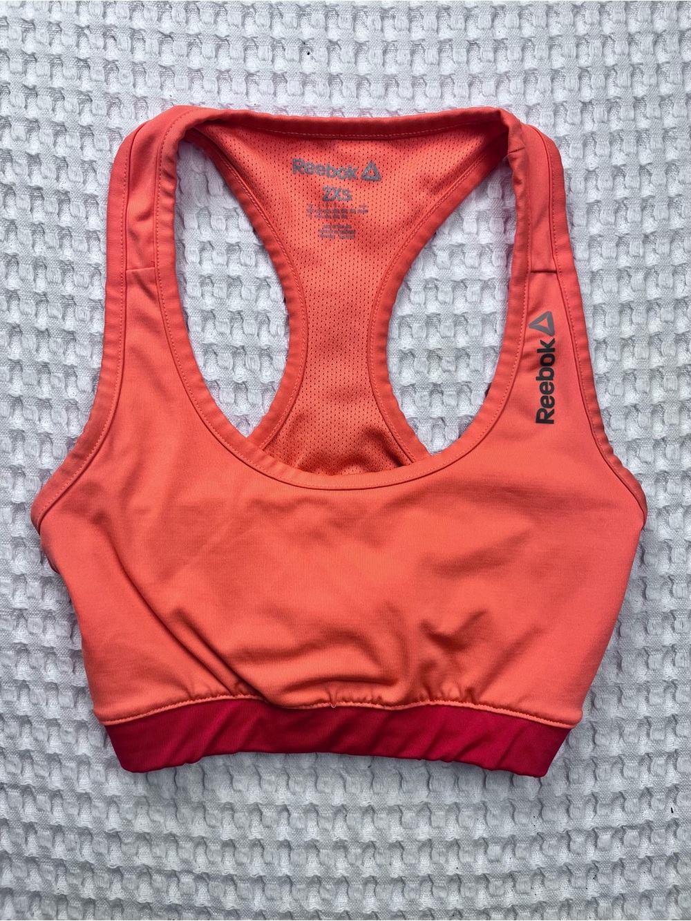 Reebok Speedwick Racerback Sports Bra Women’s 2XS Coral Orange